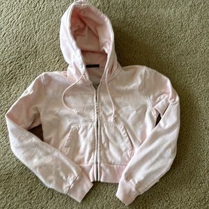 Brandy Melville Cropped Zip Up Hoodie